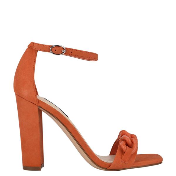 Nine West Mindful Ankle Strap Orange Heeled Sandals | South Africa 95D97-9G33